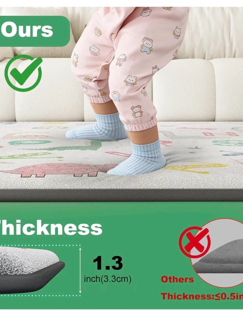 Thick play mat dinosaur pattern (pattern not pictured) - brand new in box
